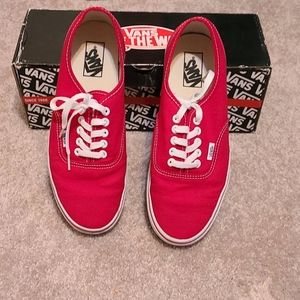 Hardly used sz 9.5 red Vans Authentic with box